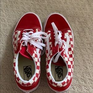 Red checkers vans